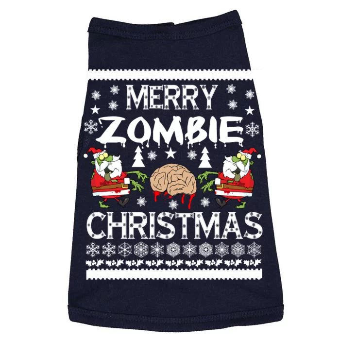 Merry Zombie Ugly Christmas Sweater Doggie Tank