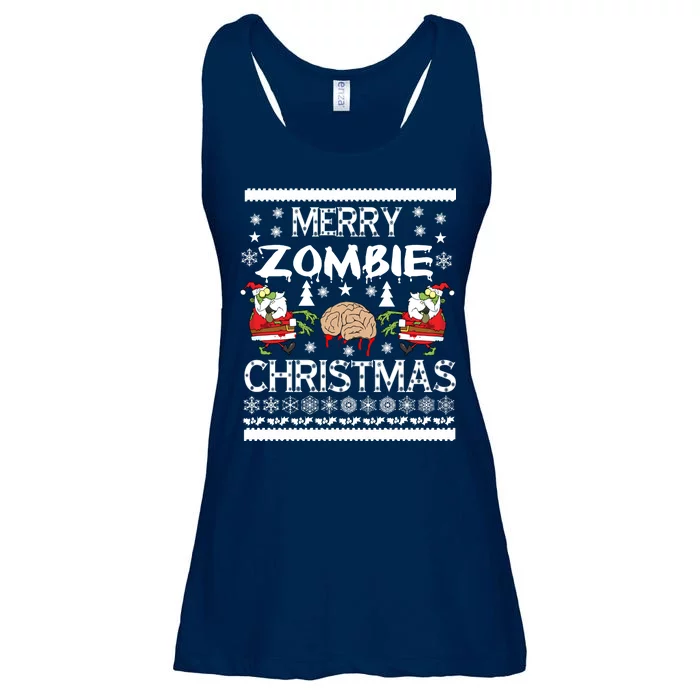 Merry Zombie Ugly Christmas Sweater Ladies Essential Flowy Tank