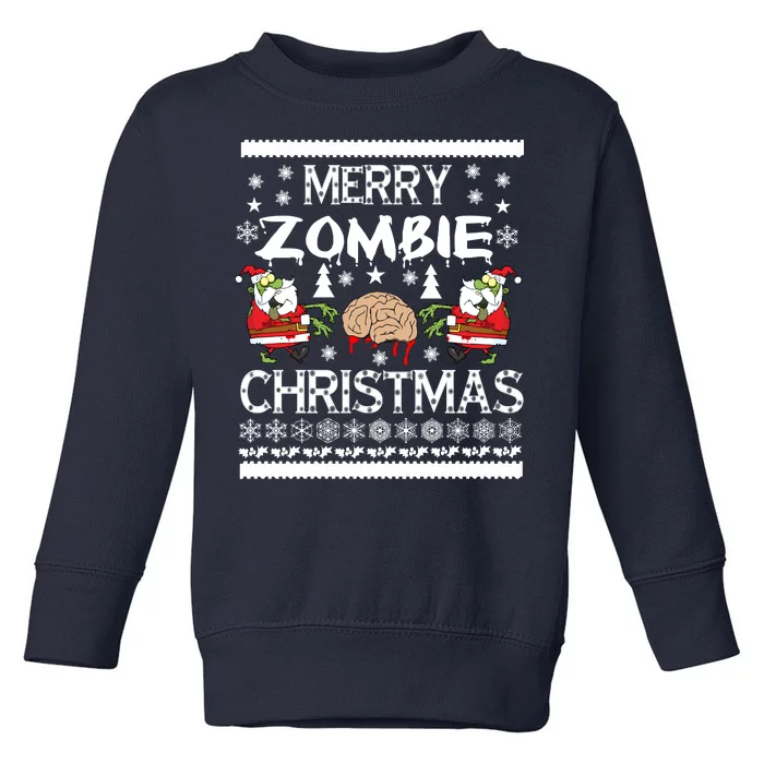 Merry Zombie Ugly Christmas Sweater Toddler Sweatshirt