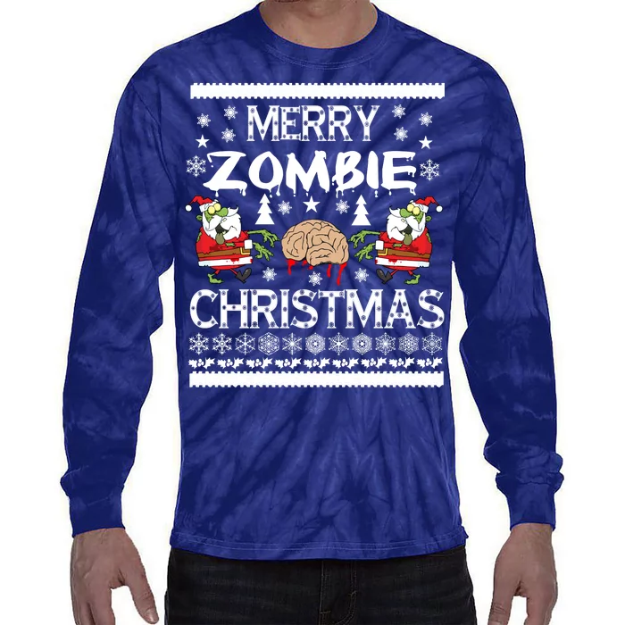 Merry Zombie Ugly Christmas Sweater Tie-Dye Long Sleeve Shirt