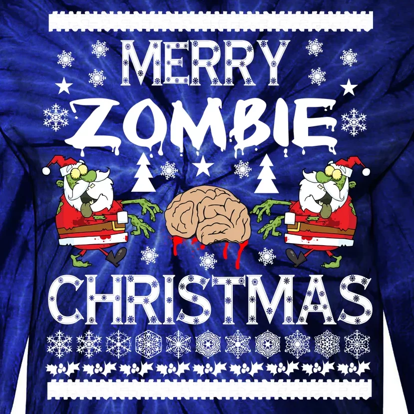 Merry Zombie Ugly Christmas Sweater Tie-Dye Long Sleeve Shirt