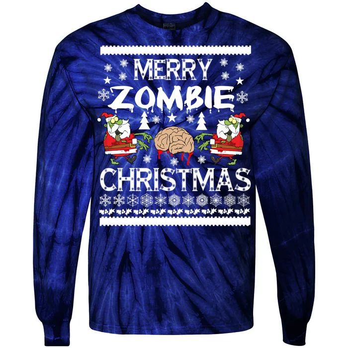 Merry Zombie Ugly Christmas Sweater Tie-Dye Long Sleeve Shirt