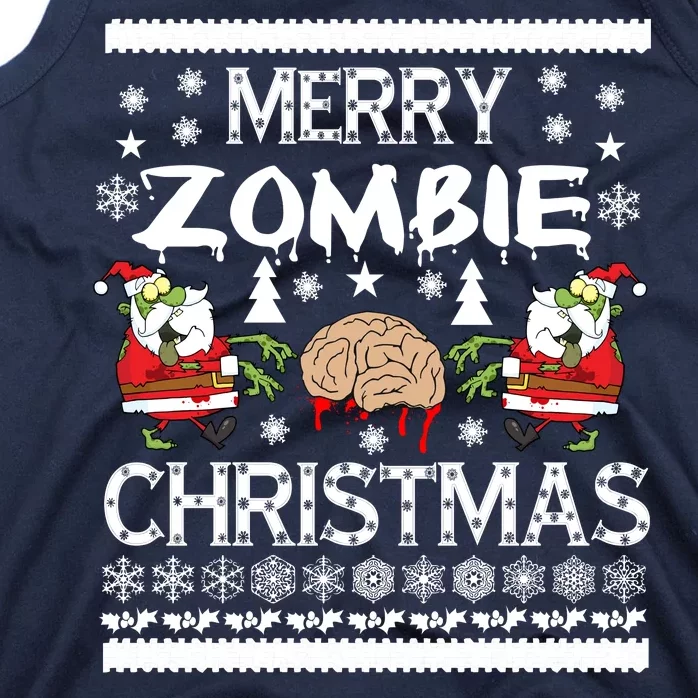 Merry Zombie Ugly Christmas Sweater Tank Top