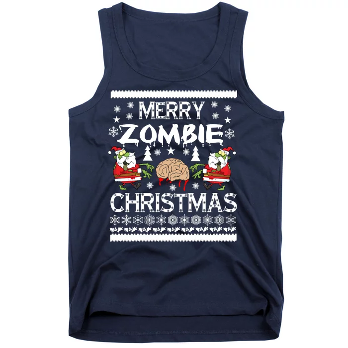 Merry Zombie Ugly Christmas Sweater Tank Top