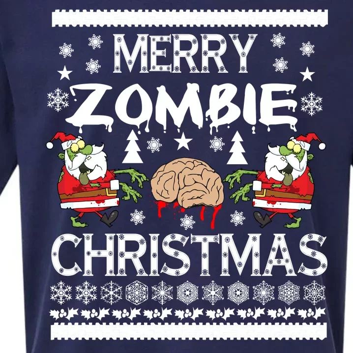 Merry Zombie Ugly Christmas Sweater Sueded Cloud Jersey T-Shirt