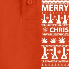 Merryjuana Weed Ugly Christmas Sweater Dry Zone Grid Performance Polo