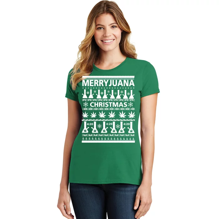 Merryjuana Weed Ugly Christmas Sweater Women's T-Shirt