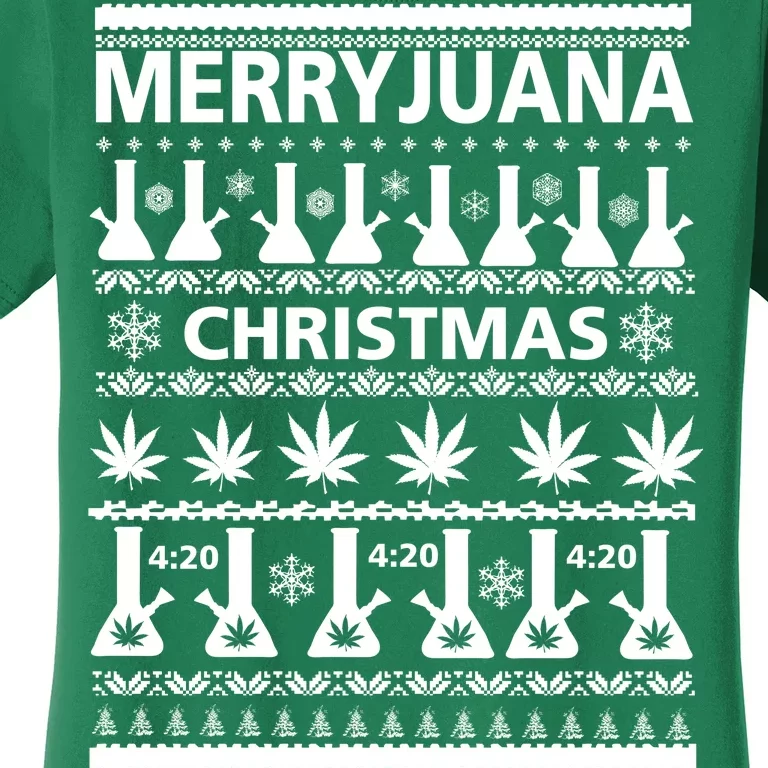 Merryjuana Weed Ugly Christmas Sweater Women's T-Shirt