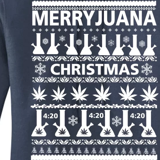 Merryjuana Weed Ugly Christmas Sweater Women's Pullover Hoodie