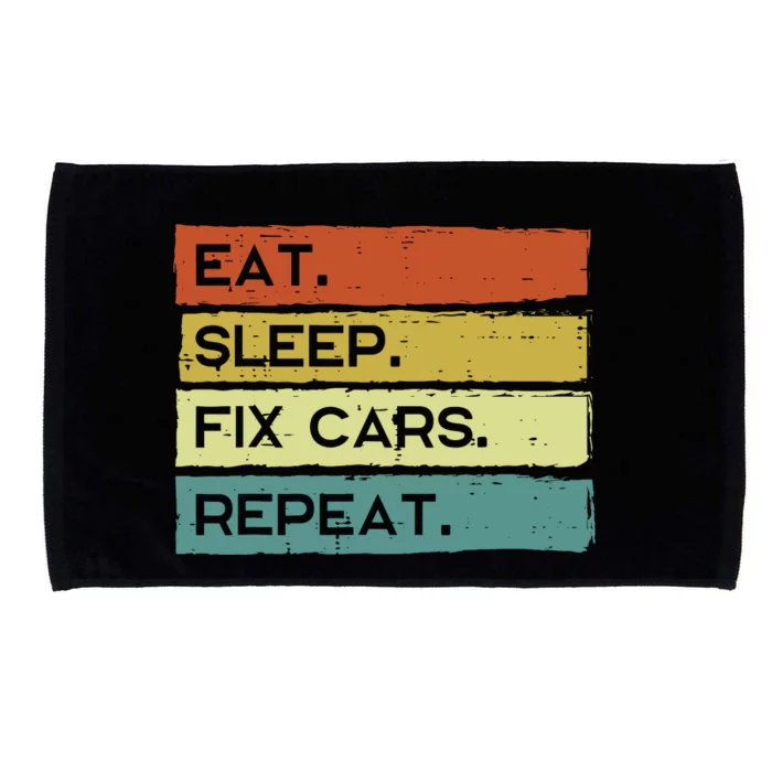 Mechanic Eat Sleep Fix Cars Repeat Funny Microfiber Hand Towel