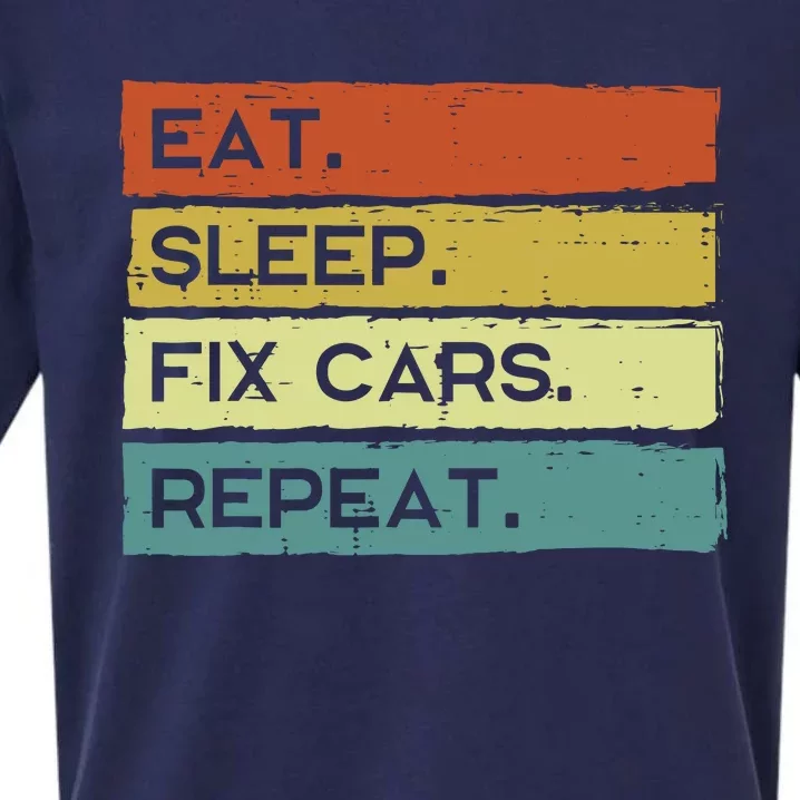 Mechanic Eat Sleep Fix Cars Repeat Funny Sueded Cloud Jersey T-Shirt