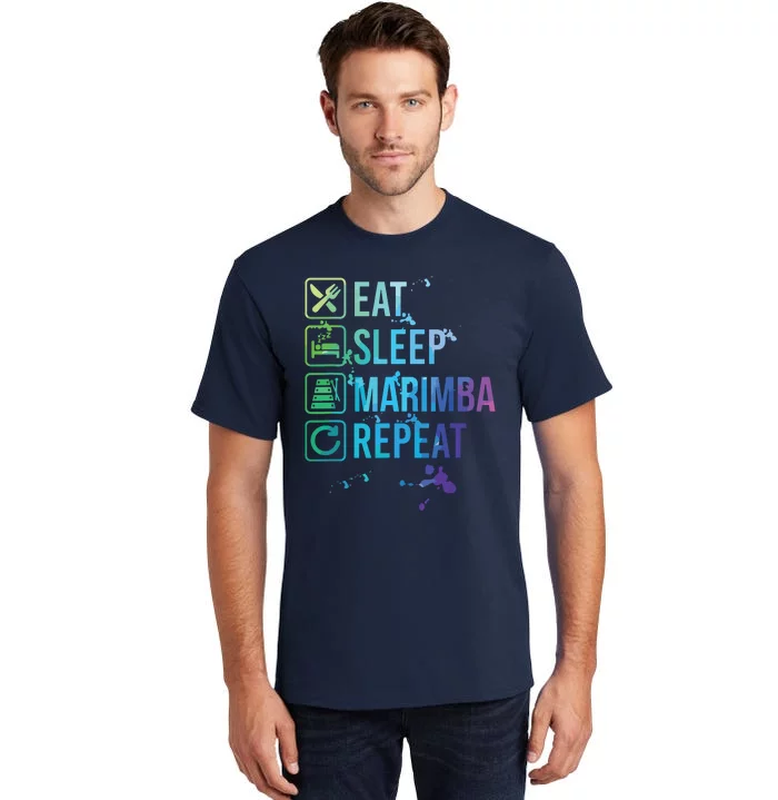 Marimba Eat Sleep Repeat Watercolor Gift Tall T-Shirt