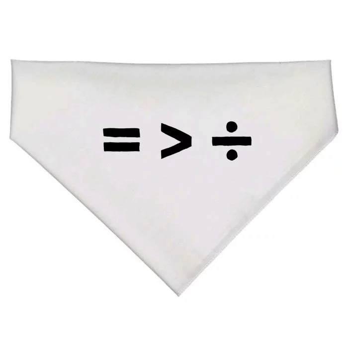 Math Equality Sign Greater Than Division Sign Equal Rights Gift USA-Made Doggie Bandana