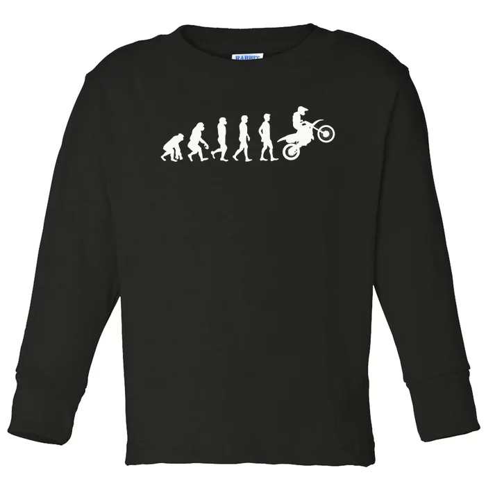 Motocross Evolution Supermoto Supermotard Enduro Wheelie Toddler Long Sleeve Shirt