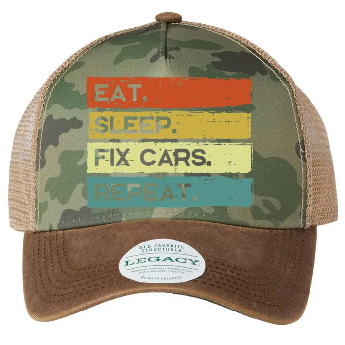 Mechanic Eat Sleep Fix Cars Repeat Funny Legacy Tie Dye Trucker Hat