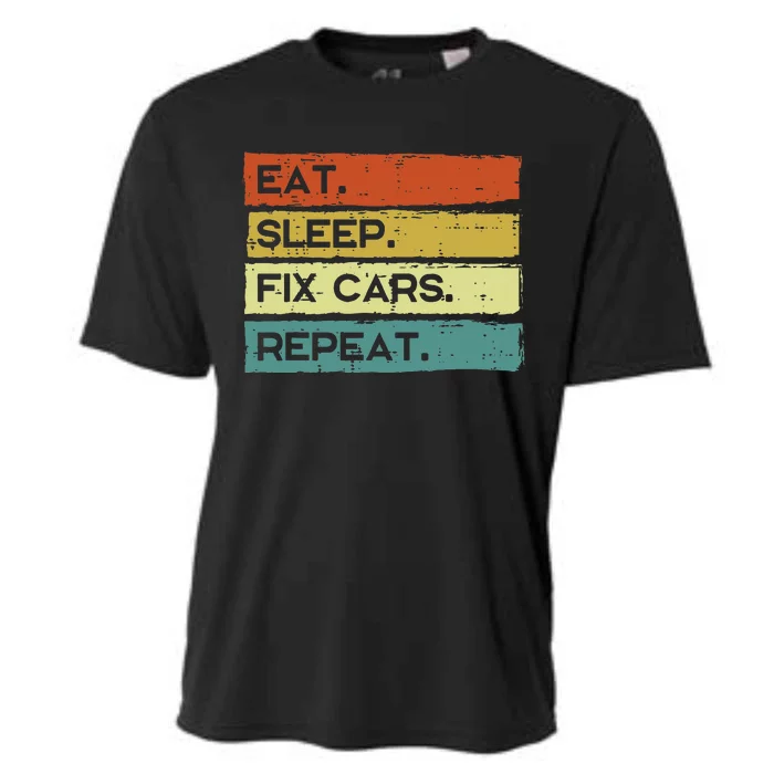 Mechanic Eat Sleep Fix Cars Repeat Funny Cooling Performance Crew T-Shirt