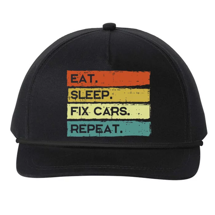 Mechanic Eat Sleep Fix Cars Repeat Funny Snapback Five-Panel Rope Hat