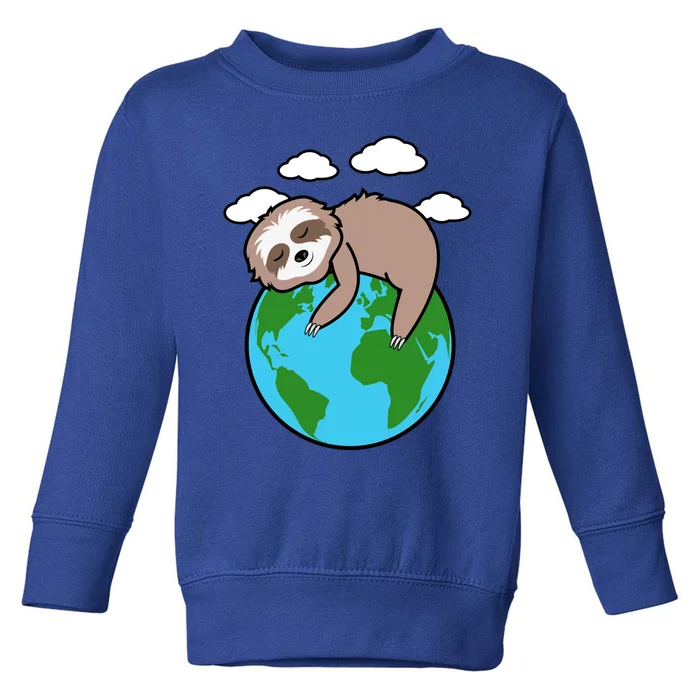 Mother Earth Sloth Pro Environt Cool Earth Day Lover Gift Cool Gift Toddler Sweatshirt