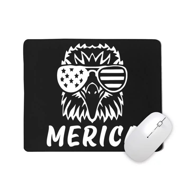 Merica Eagle American Flag Sunglasses 4th Of July USA Funny Mousepad