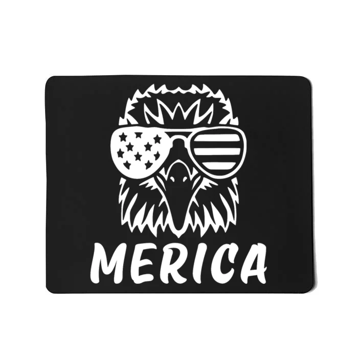 Merica Eagle American Flag Sunglasses 4th Of July USA Funny Mousepad