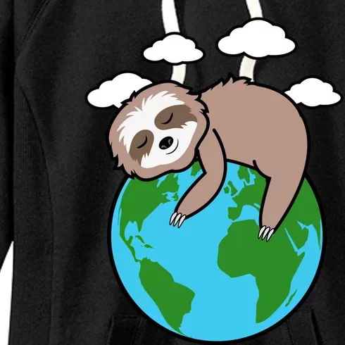 Mother Earth Sloth Pro Environt Cool Earth Day Lover Gift Women's Fleece Hoodie