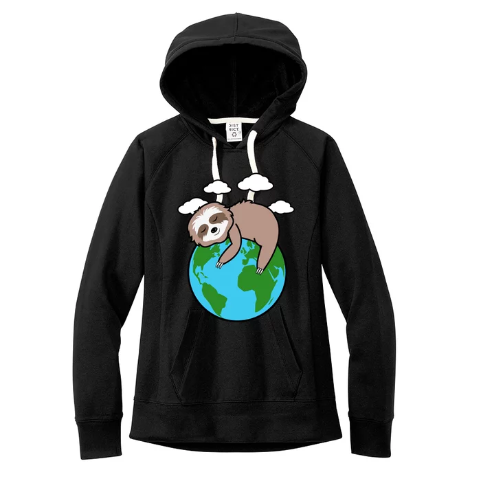 Mother Earth Sloth Pro Environt Cool Earth Day Lover Gift Women's Fleece Hoodie