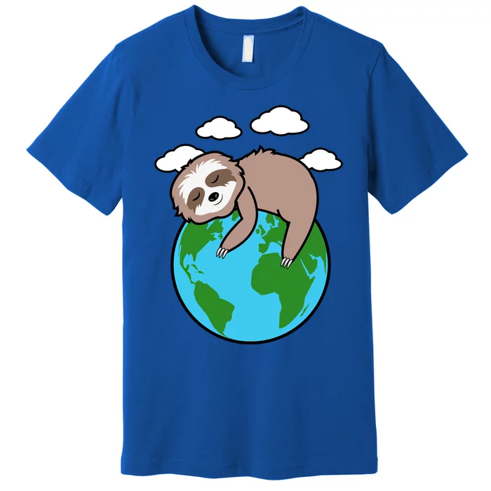 Mother Earth Sloth Pro Environt Cool Earth Day Lover Gift Premium T-Shirt