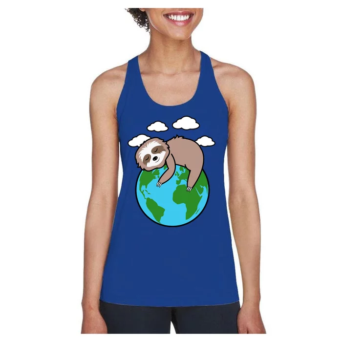 Mother Earth Sloth Pro Environt Cool Earth Day Lover Gift Women's Racerback Tank