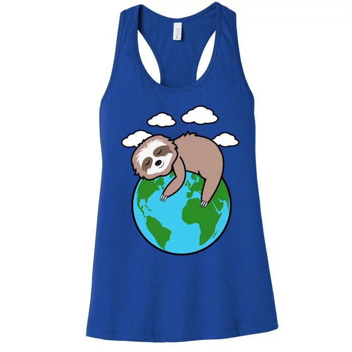 Mother Earth Sloth Pro Environt Cool Earth Day Lover Gift Women's Racerback Tank