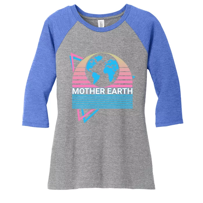 Mother Earth Solar System Retro Gift Women's Tri-Blend 3/4-Sleeve Raglan Shirt