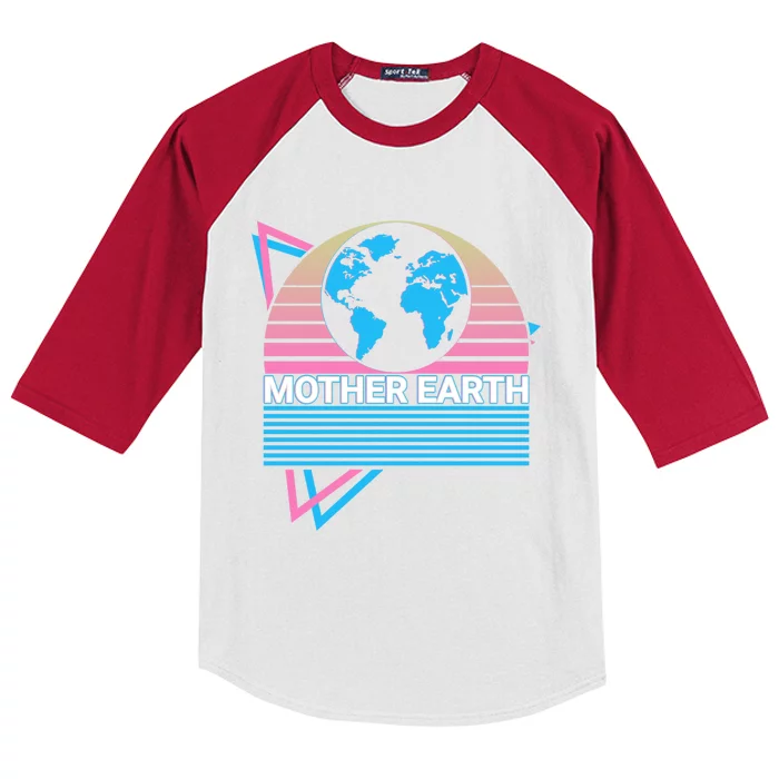 Mother Earth Solar System Retro Gift Kids Colorblock Raglan Jersey