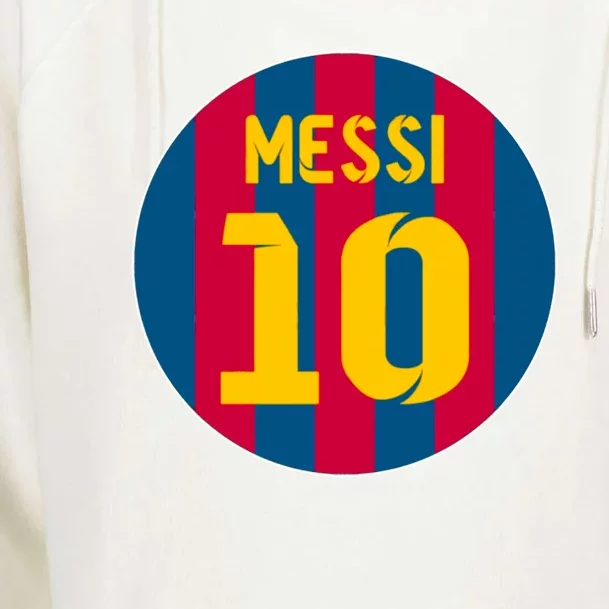 Messi Number 10 Retired Soccer Jersey Womens Funnel Neck Pullover Hood