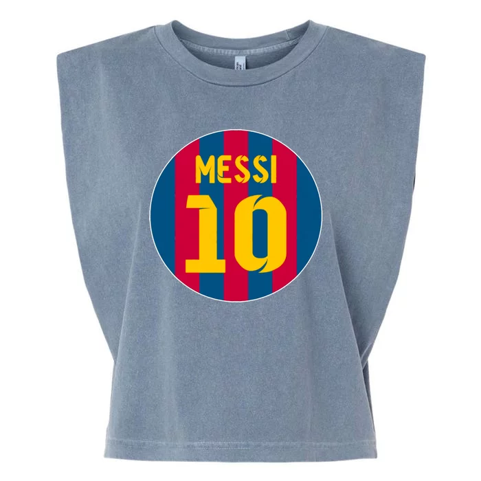 Messi Number 10 Retired Soccer Jersey Garment-Dyed Women's Muscle Tee