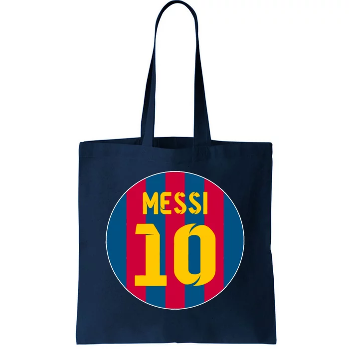Messi Number 10 Retired Soccer Jersey Tote Bag