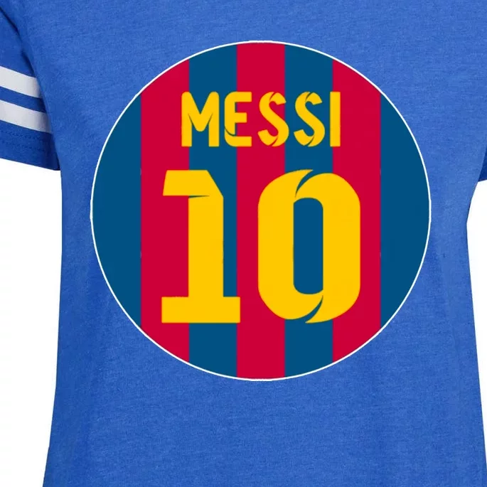 Messi Number 10 Retired Soccer Jersey Enza Ladies Jersey Football T-Shirt