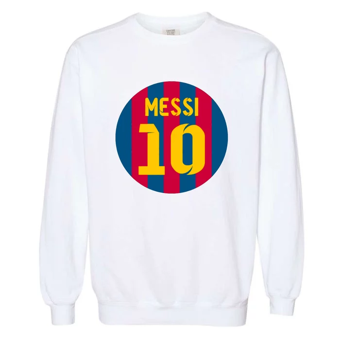 Messi Number 10 Retired Soccer Jersey Garment-Dyed Sweatshirt