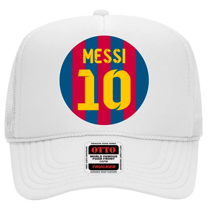 Messi Number 10 Retired Soccer Jersey High Crown Mesh Trucker Hat