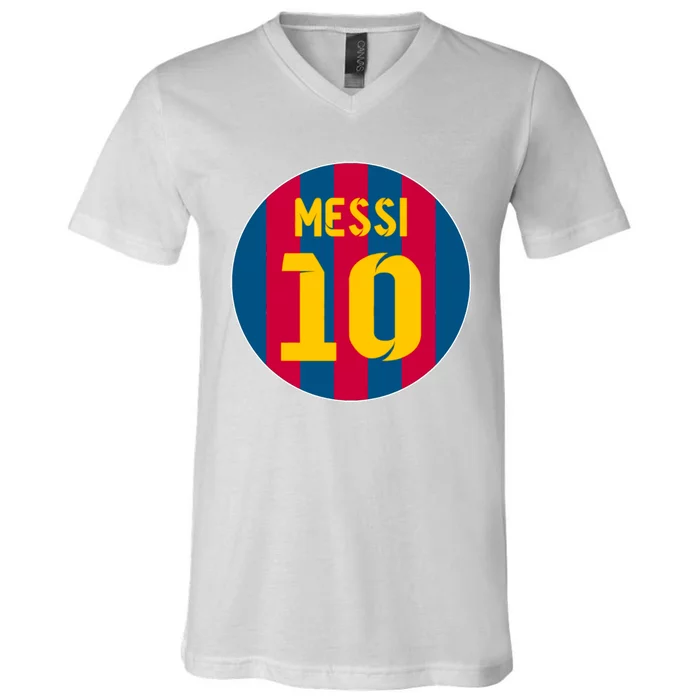 Messi Number 10 Retired Soccer Jersey V-Neck T-Shirt