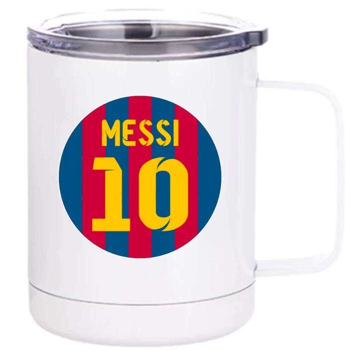 Messi Number 10 Retired Soccer Jersey Front & Back 12oz Stainless Steel Tumbler Cup