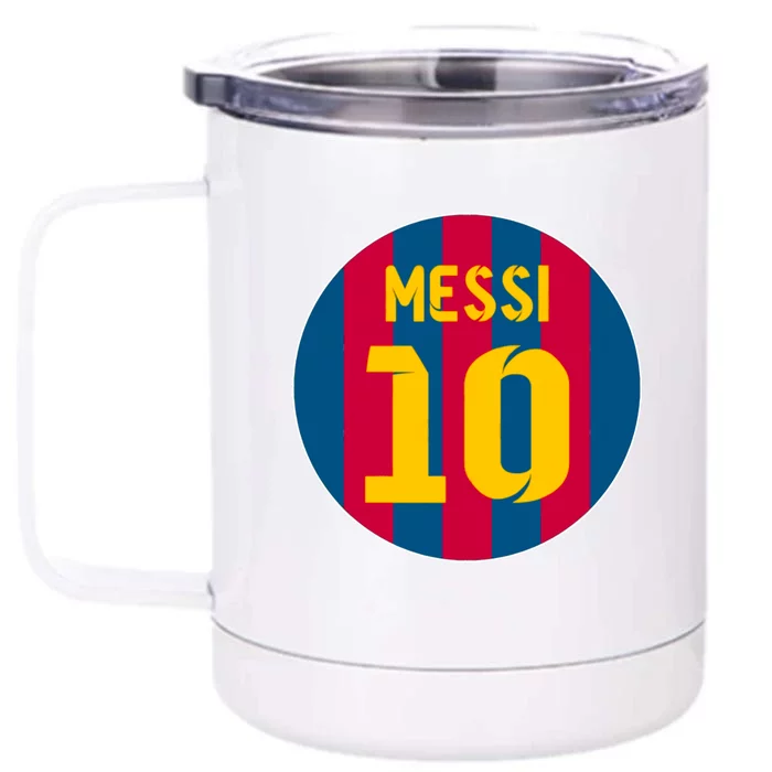 Messi Number 10 Retired Soccer Jersey Front & Back 12oz Stainless Steel Tumbler Cup