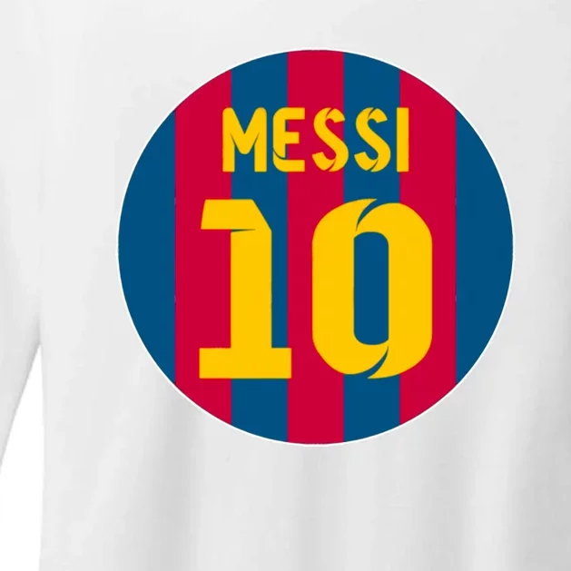 Messi Number 10 Retired Soccer Jersey Womens CVC Long Sleeve Shirt