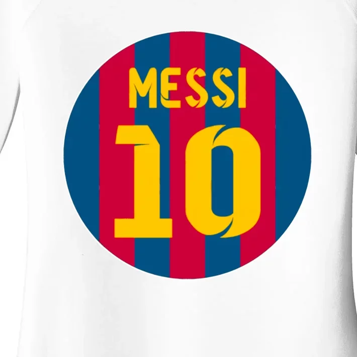 Messi Number 10 Retired Soccer Jersey Women's Perfect Tri Tunic Long Sleeve Shirt