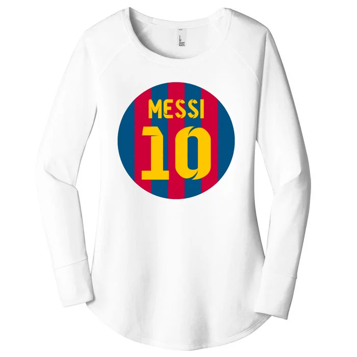 Messi Number 10 Retired Soccer Jersey Women's Perfect Tri Tunic Long Sleeve Shirt