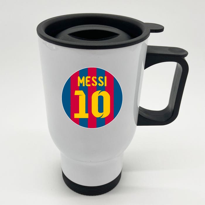 Messi Number 10 Retired Soccer Jersey Front & Back Stainless Steel Travel Mug