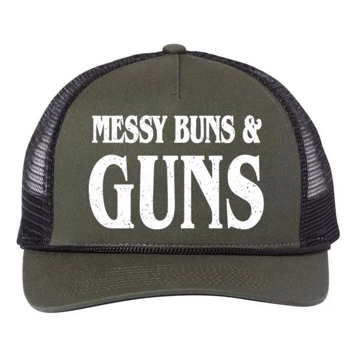 Messy Buns And Guns Retro Rope Trucker Hat Cap