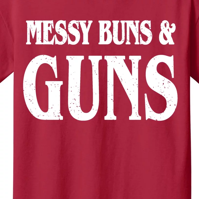 Messy Buns And Guns Kids T-Shirt