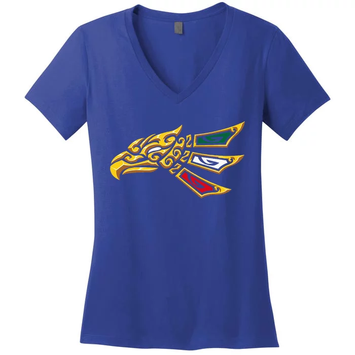 Mexican Eagle Tribal Style Hecho En Mexico Women's V-Neck T-Shirt