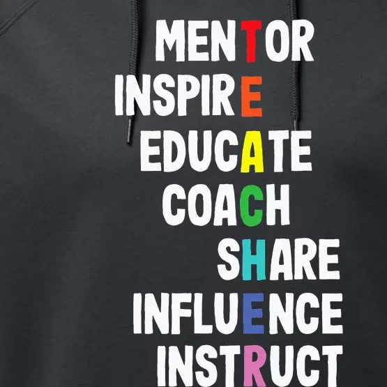 Mentor Educator Teacher Teaching Teachers Coach Performance Fleece Hoodie