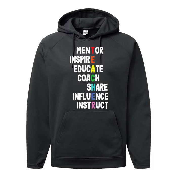 Mentor Educator Teacher Teaching Teachers Coach Performance Fleece Hoodie