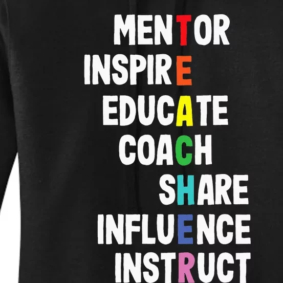 Mentor Educator Teacher Teaching Teachers Coach Women's Pullover Hoodie